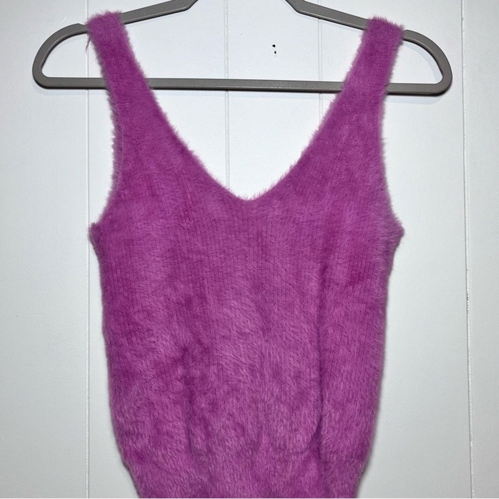 Astr Fuzzy Magenta Tank Top